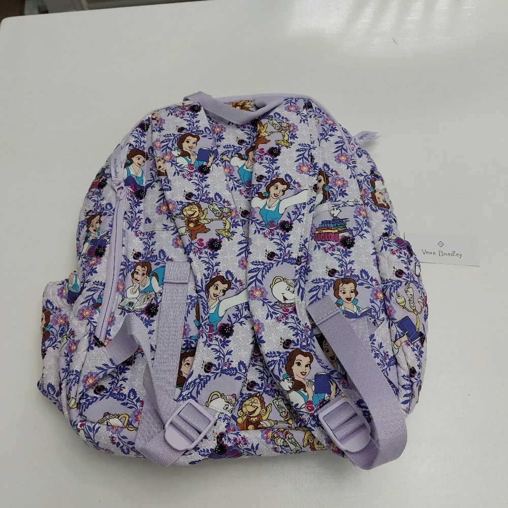 Vera Bradley Disney Belle Floral Campus Backpack NWT